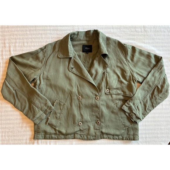 Rails Jackets & Blazers - Rails Barclay Sage Green Tencel Linen Double Breasted Utility Jacket Medium